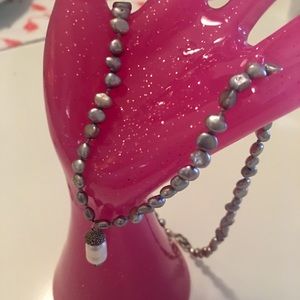 Vintage baroque black pearl necklace